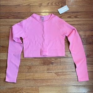 Fashion Nova Pink Ribbed Long Sleeve Top